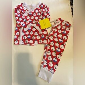 NWT Roller Rabbit snowman pajamas set size 3-6 months